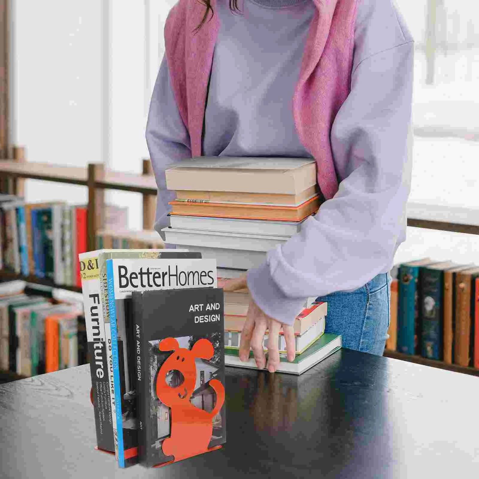 

Tofficu Office Decor Book Ends Dog Shaped Bookends Puppy Shape Room Bookends Non-Slip Decoractive Bookend Book Stoppers