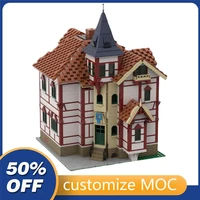 3857pcs customized moc modular mansion house street view model building blocks bricks children birthday toys christmas gifts