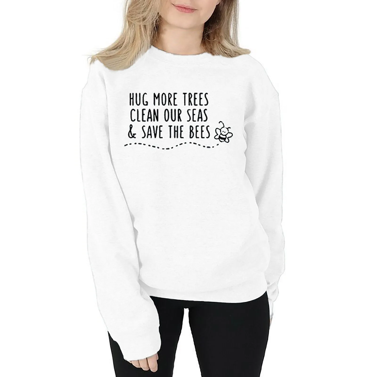 

Women's Long Sleeve Casual Letter Print Round Neck Pullover Sweatshirt Tops Clothes Ladies Dog Sweatshirts