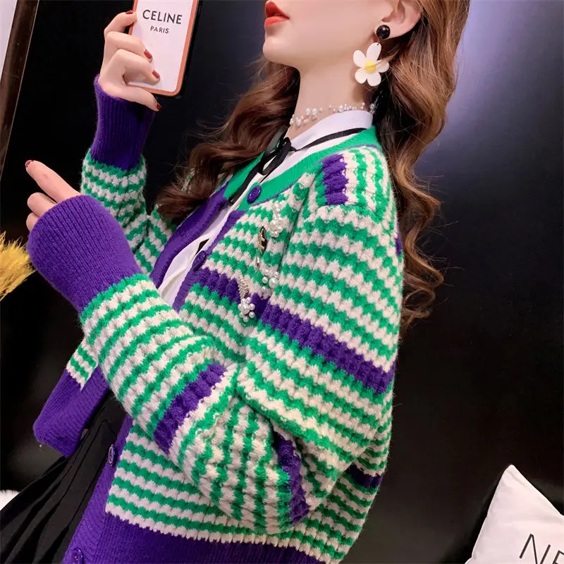 Женский кардиган свитер новинка 2022 в клетку женский небольшой очаровательный