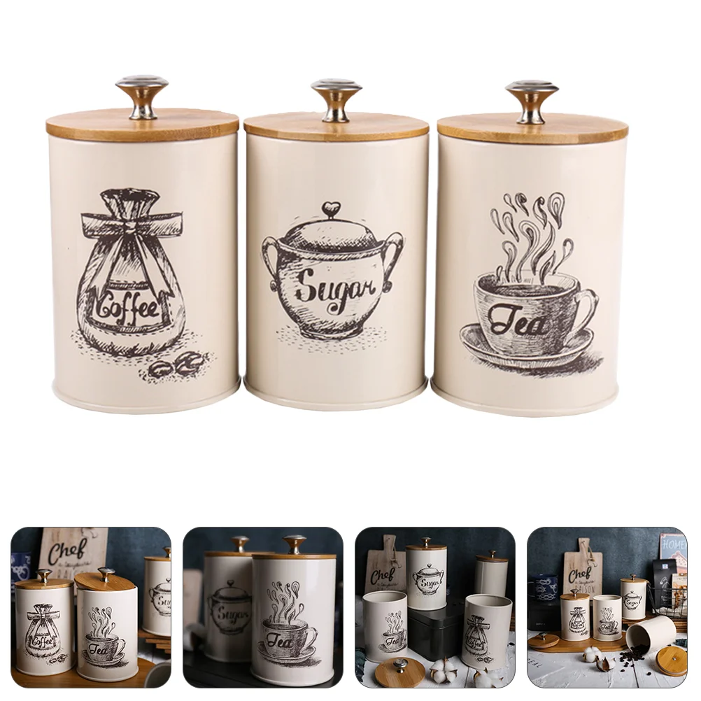 

Storage Tank Tea Can Kitchen Container Dust-proof Coffee Jars Sugar Durable Leaf Candy with Lid