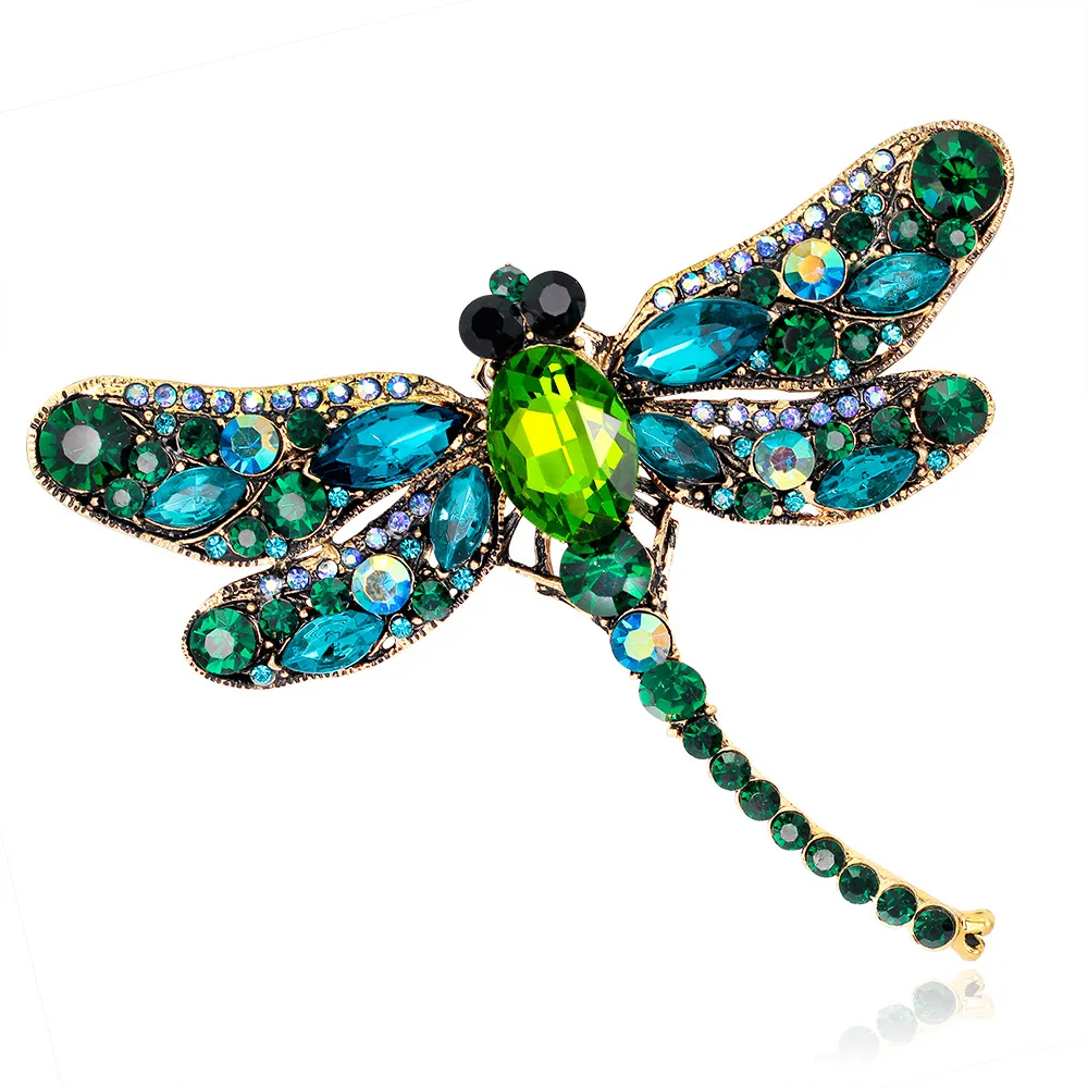 

Vintage Hot Selling Big Dragonfly Silk Scarf Buckle Animal Brooch