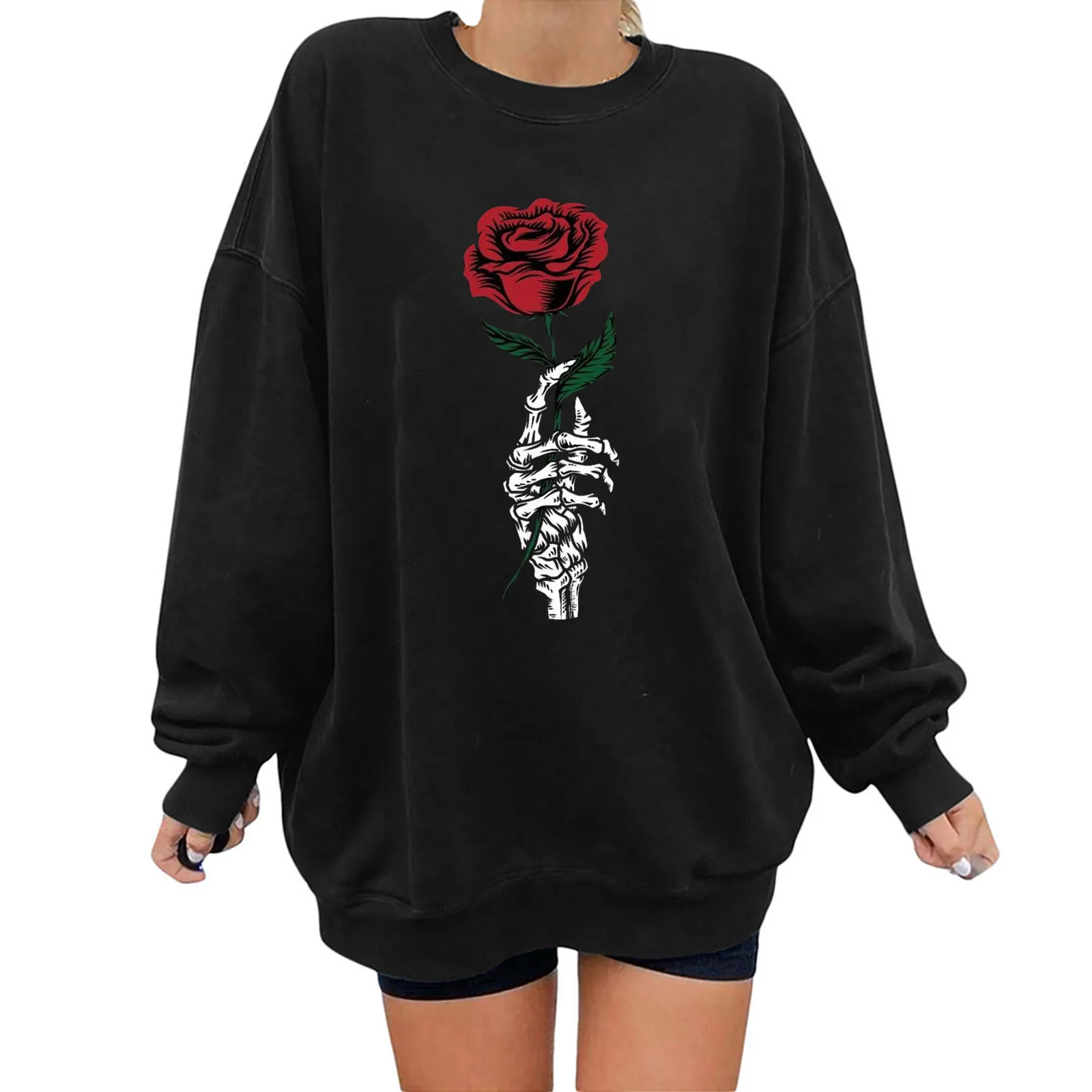 

Women Sweatshirt Crew Neck Long Sleeve Casual Loose Pullover House Sock