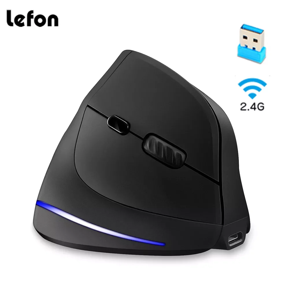 

Lefon 2.4G Wireless Mouse Vertical Gaming Mouse Ergonomic USB Rechargeable RGB Optical Mice 2400 DPI For Computer Mac Laptop PC
