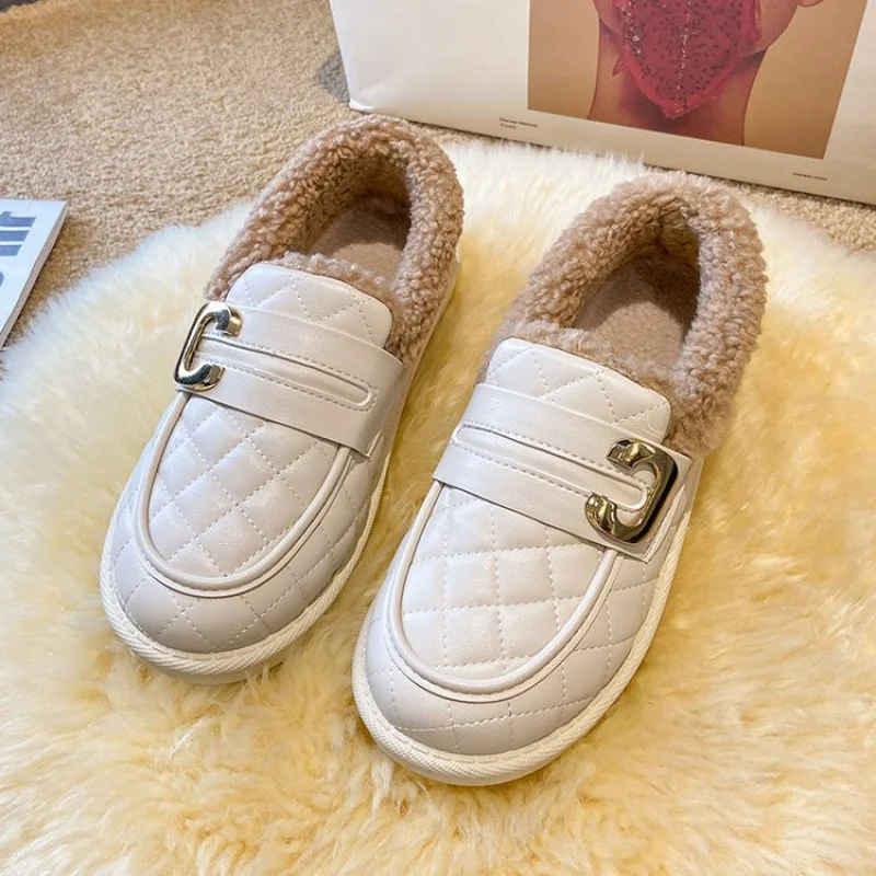 

Cotton-Padded Shoes for Women 2022 Autumn and Winter Korean Style New Shallow Mouth plus Velvet Warm Women Gommino Wholesale