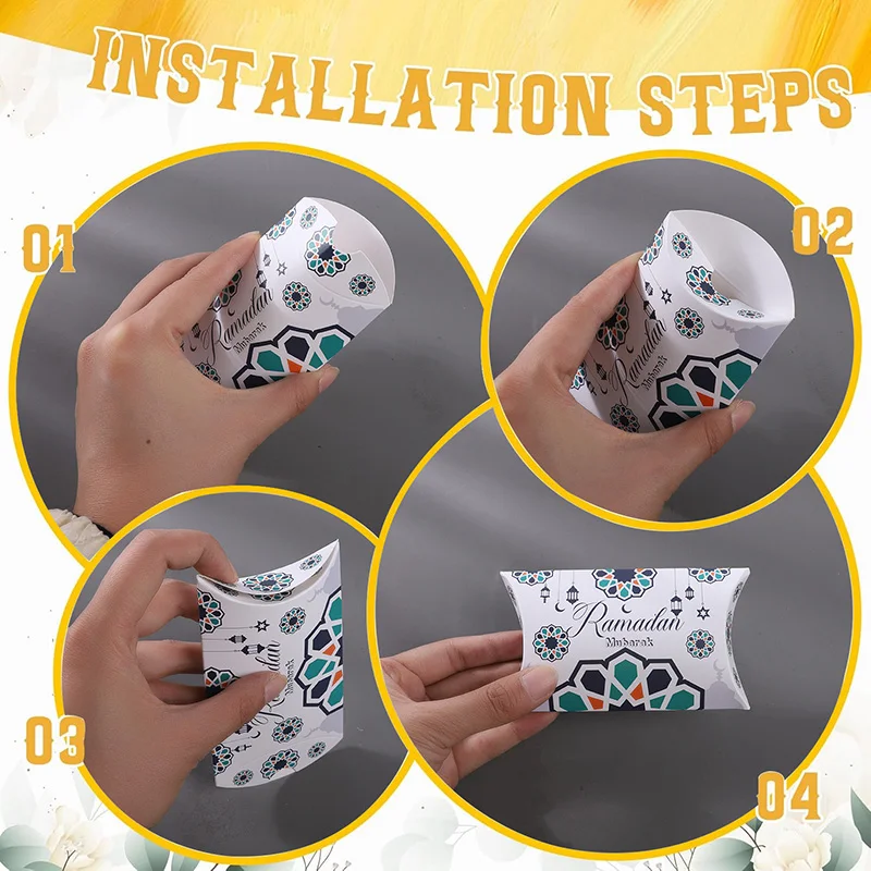 10 Stücke Ид Мубарак Початковая коробка Рамадан Sü Baş Прекрасное печенье Verpackung Ramadan