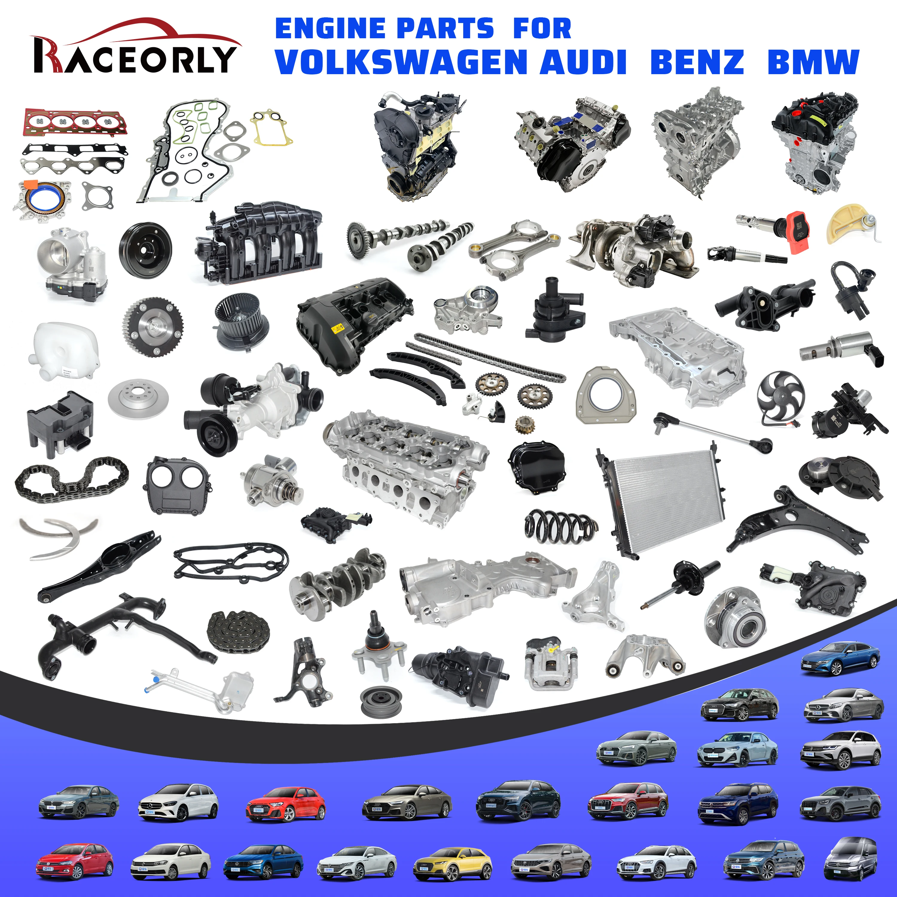Автозапчасти двигателя Raceorly для M274 M271 M272 M273 N47 M270 M276 Caab Bpj Auto Engine Systems