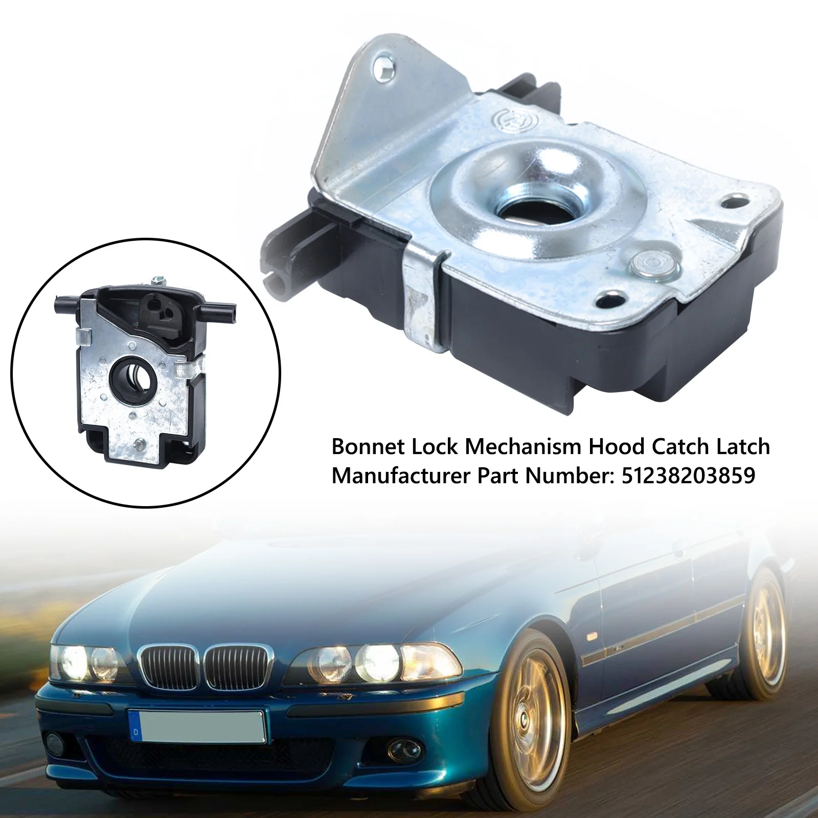 

Areyourshop, механизм блокировки капота, фотозащелка 51238203859 для BMW 3 E46 5 E39 X5 E53 Z8