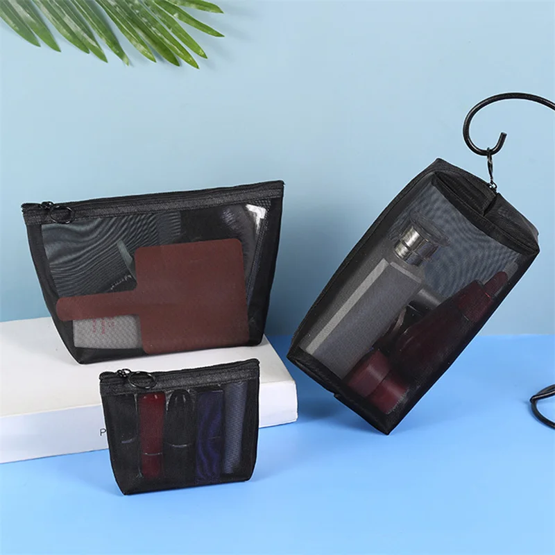 

3Piece Set Women Transparent Cosmetic Bag Travel Function Makeup Case Zipper Make Up Organizer Storage Pouch Toiletry Wash Bag