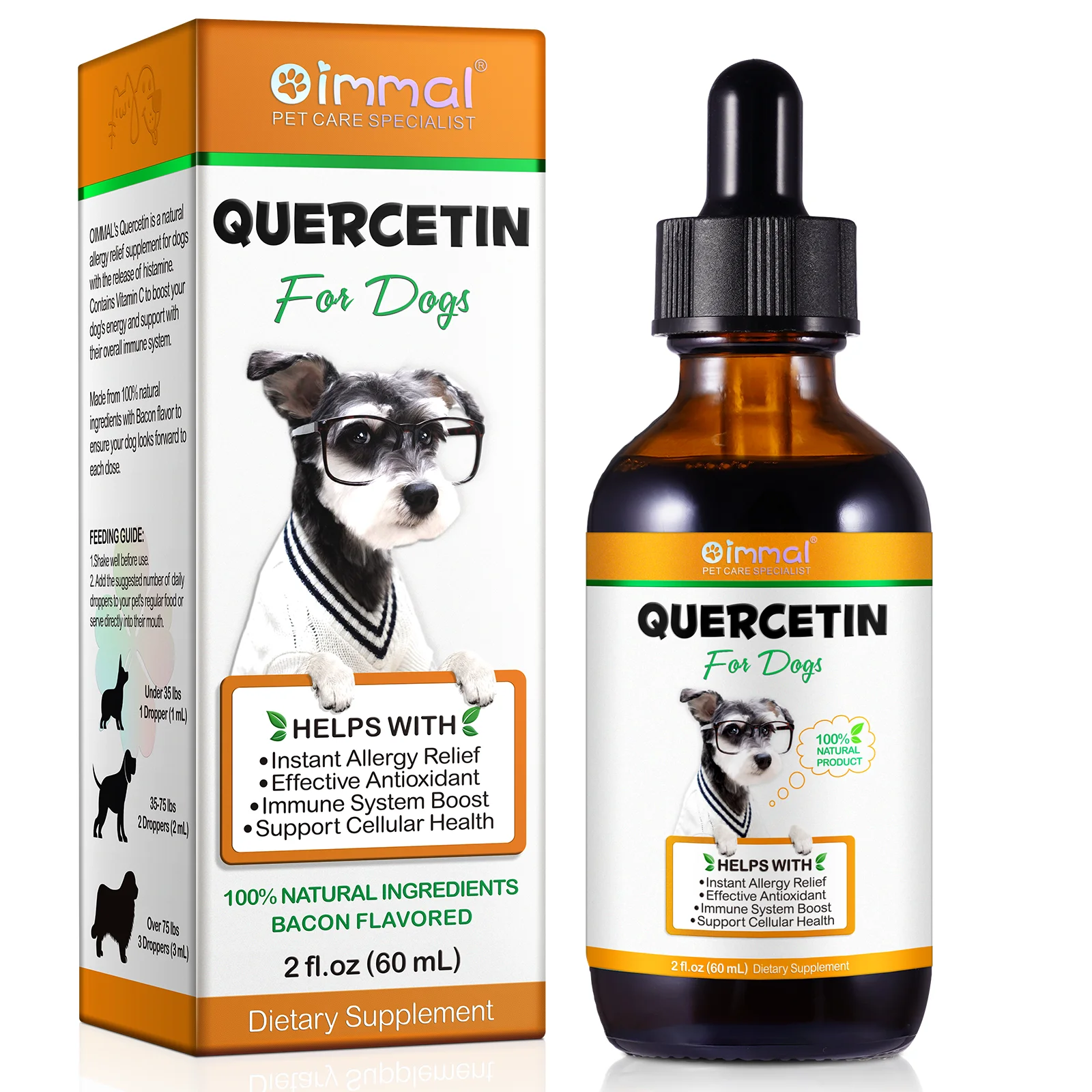 

60ml QUERCETIN FOR DOGS HELPS WITH Instant Allergy Relief Effective Antioxidant Immune System Boost for dogs