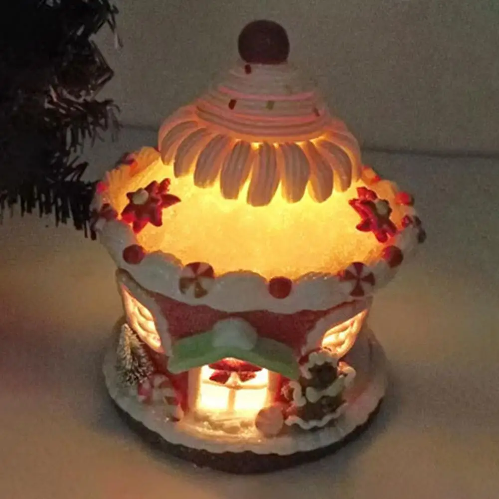 

Miniature Ornament Lightweight Collectible Delicate Candy Soft Clay Castle House Loaf Christmas Tree Display Mold Windows Decor