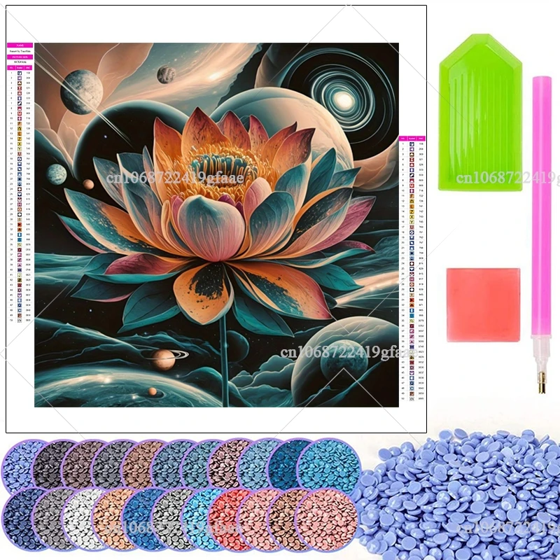 Цветы лотоса 5D DIY алмазная живопись полная дрель стразы Алмазная мозаика вышивка