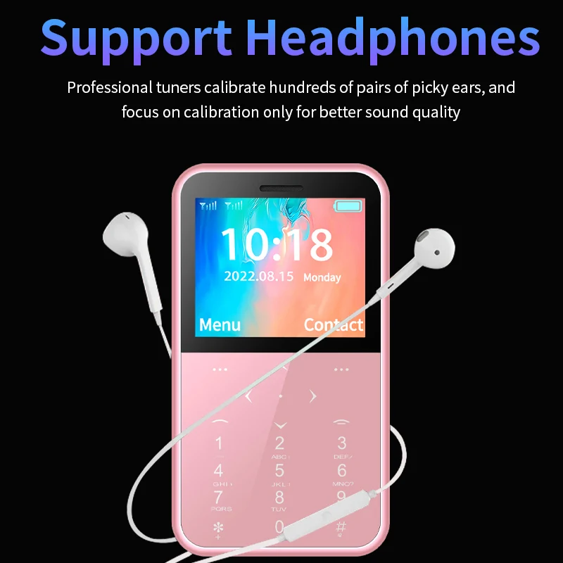 H888 Mini 2G Portable Student Mobile Phone 1.8inches HD Camera GSM Dual SIM 2800mAh Botton Unlocked CellPhone