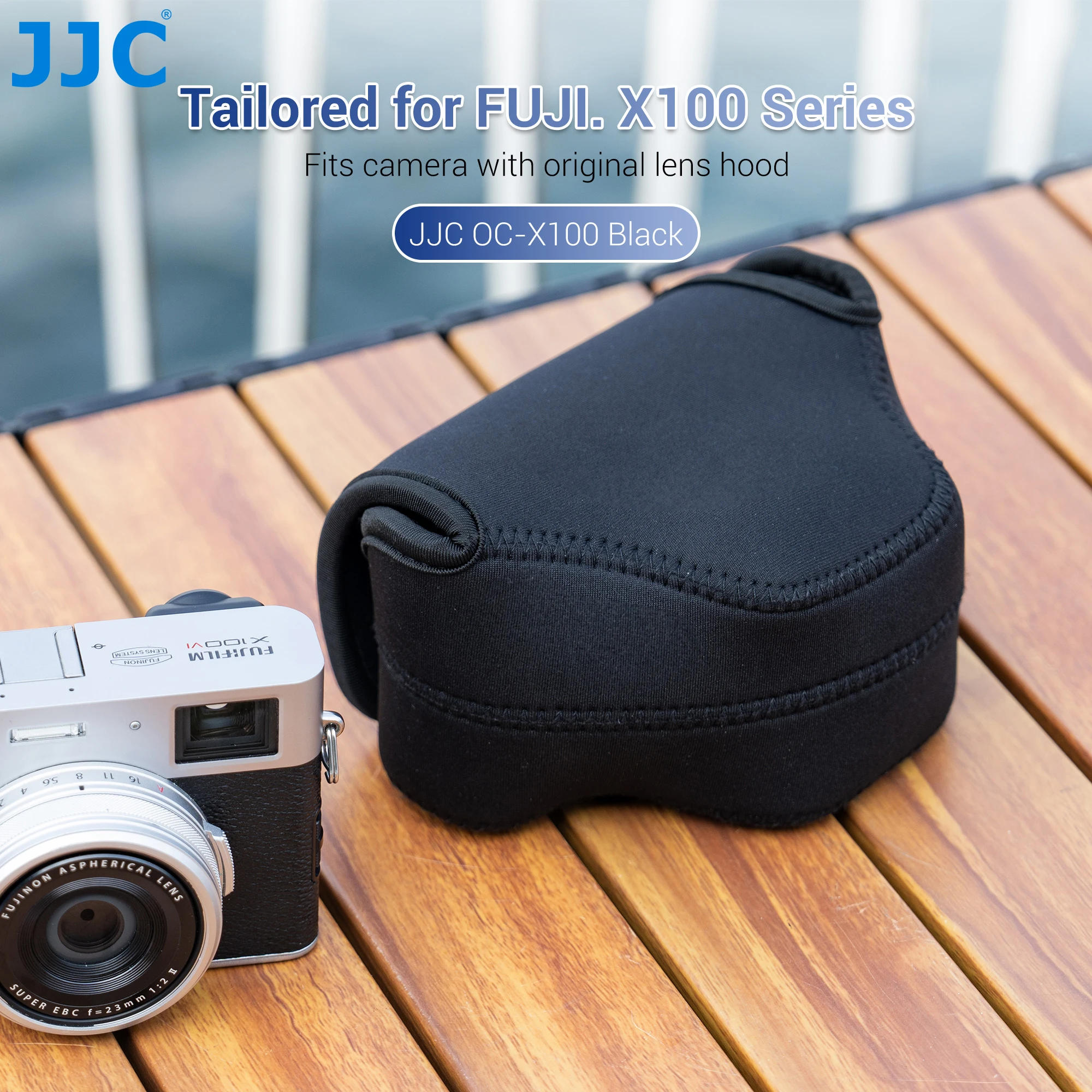 Фото Чехол для камеры JJC для Fujifilm X100VI, сумка X100V X100F X100S X100T, мягкий черный портативный чехол для Fujifilm X100 Series №2
