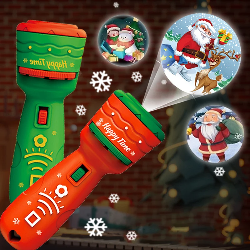 

24 Patterns Santa Christmas Tree Flashlight Projector Torch Lamp Toy Early Education Toy for Kid Xmas Gift