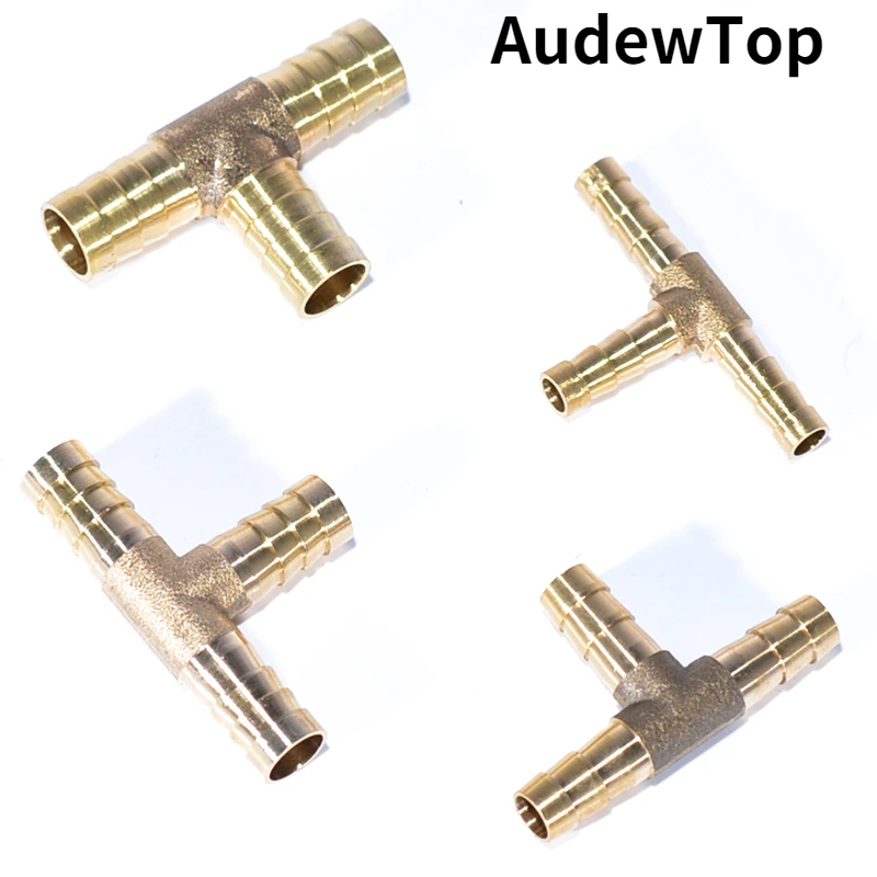 

1Pc 6mm 8mm 10mm 12mm Solid Brass T Piece 3 Way Fuel Hose Joiner Connector For Water Air Oil Gas Fuel Fuids Plug Socket Adapter