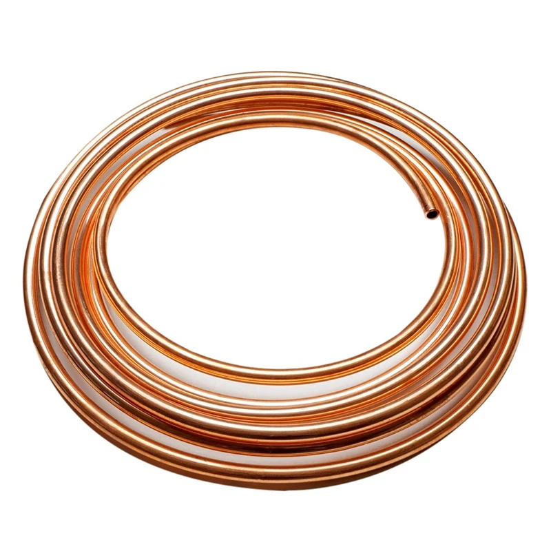 

New25 Ft 1/4 & 25 Ft 3/16 Brake Pipe Copper Brake Line Tubing Kit Brake Pipe with 32 Nuts Cold and Hot Water Copper Pipe