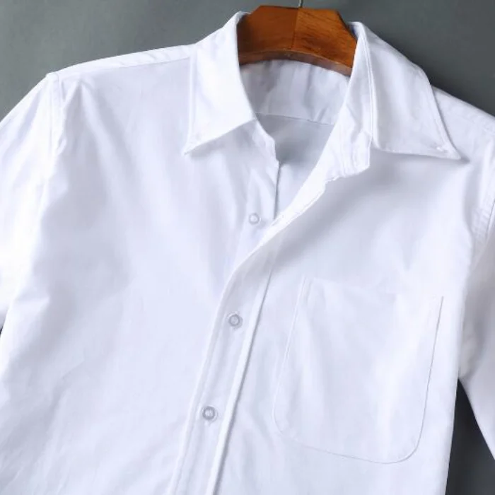 TB Shirts Men New Shirts Black Striped Men Slim Long Sleeve Casual Shirt Turn Down Collar Oxford White Men's Clothing