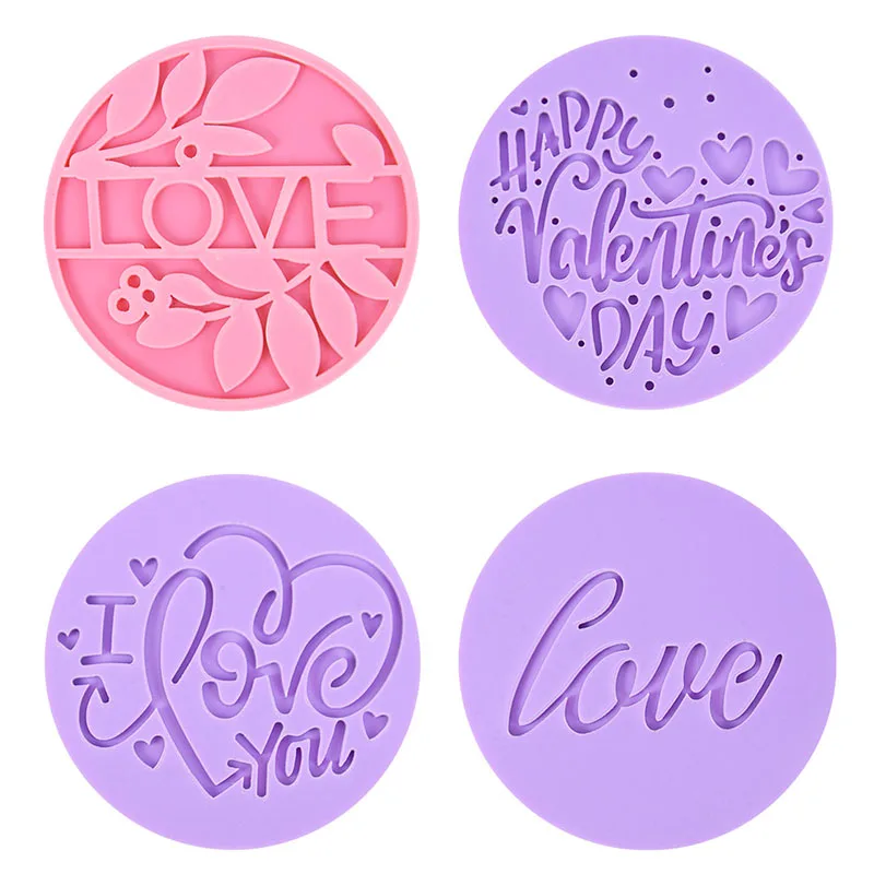 

Love Heart Valentine's Day Cookie Embossed Stamp Wedding Party Cookie Mold Fondant Sugar DIY Cake Decorating Tools Baking Moulds