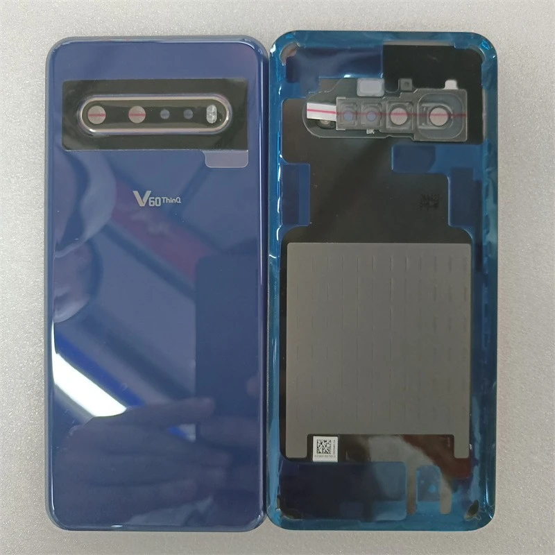 Фото Стеклянная задняя крышка для LG V60 ThinQ 5G LM-V600, задняя панель корпуса с объективом камеры + наклейка №2