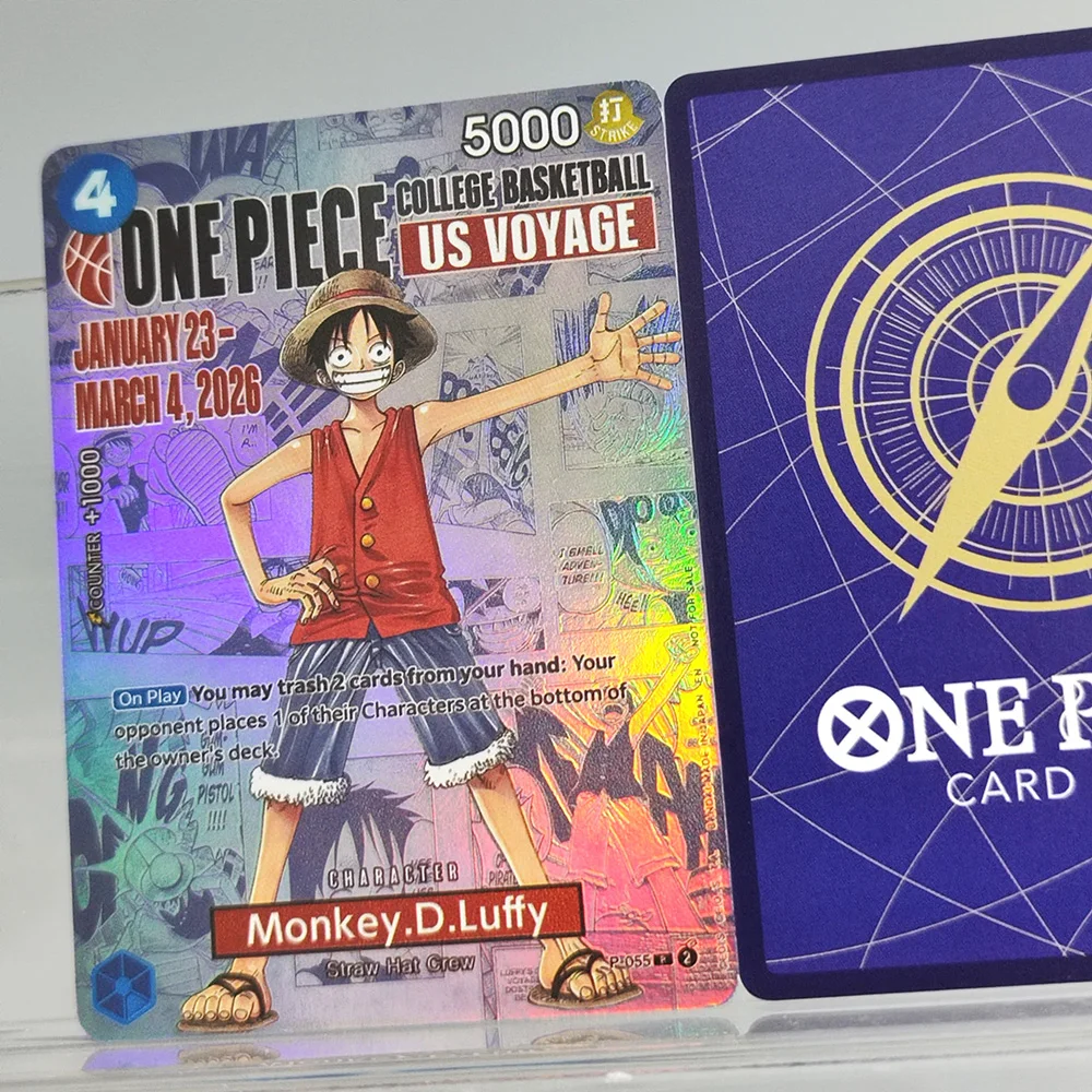 Коллекционная промо-карта-игрушка Self Made Proxy One Piece OPCG English Luffy P-055 College Basketball US Voyage Game Collection (art.: 3920d8da763cb) - 3920d8da763cb