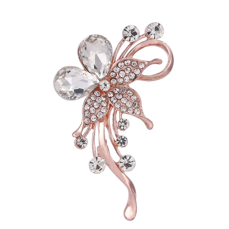 

Crystal Flower Brooch Pins and Brooches Wedding Jewelry Bijouterie Corsage Dress Coat Clothing Accessories
