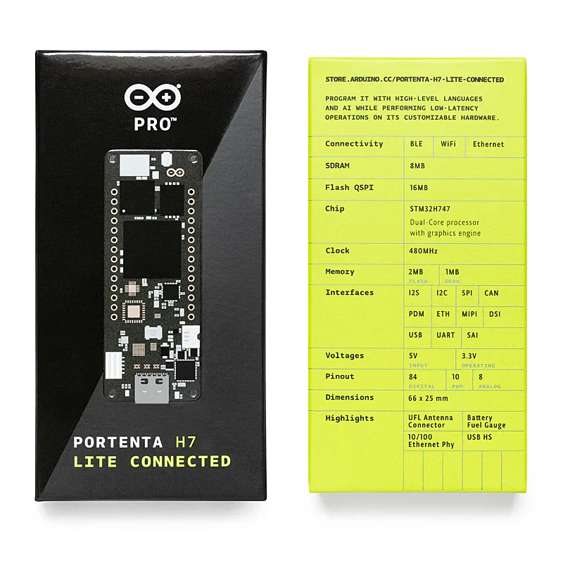 Portenta H7 Lite Connected ABX00046 Аутентичный итальянский продукт STM32H747XI Плата разработки MCU (art.: 3920cf03bcac6) - 3920cf03bcac6