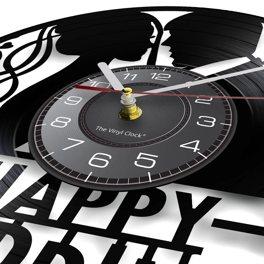 Настенные часы на заказ винтажные с виниловой пластиной подарок день Святого