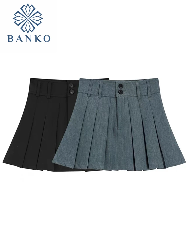 

2022 New Solid Skirts Female Summer High Waist Preppy Style A-Line Pleated Skirt JK Short Skirt Ins Tide Ulzzang Mini Jupe Woman