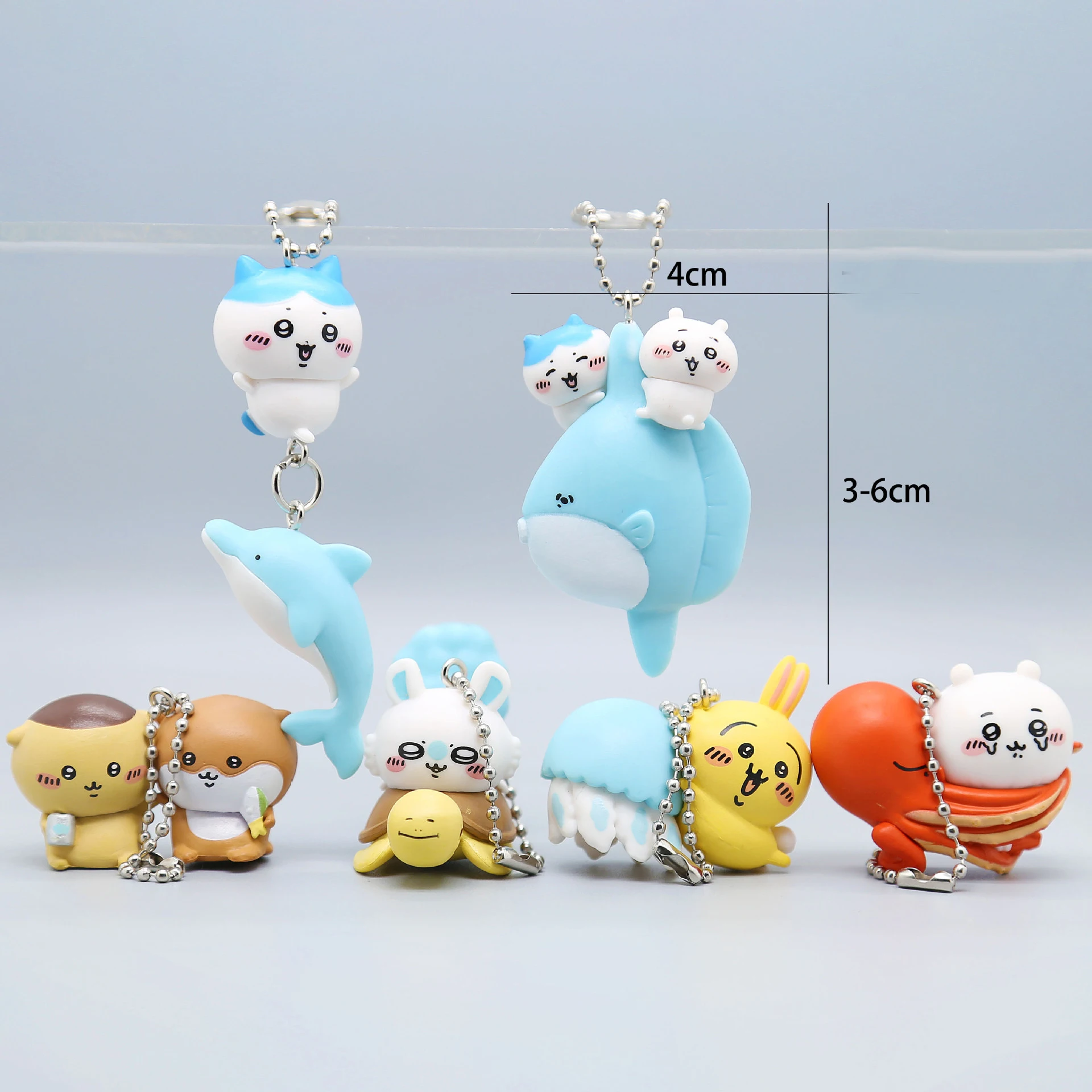 6 шт. Kawaii Chiikawa Momonga кулон из ПВХ. милый для сумки. креативный ключей от машины.