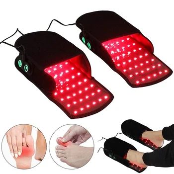 1 Pair LED Infrared Red Light Therapy Slippers For Foot Neuropathy Joint Pain Relief Improve Sleep Quality Health Care Tool