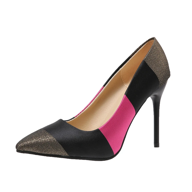 

Women's Pointed Toe Pumps Mixed Colors 2022 Summer New Elegant Stylish Trendy Stiletto Super High Thin Heel Office Shoes