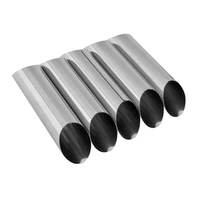 5pcs stainless steel cannoli tubes cream shells horn pastry baking mold for household kitchen accessories