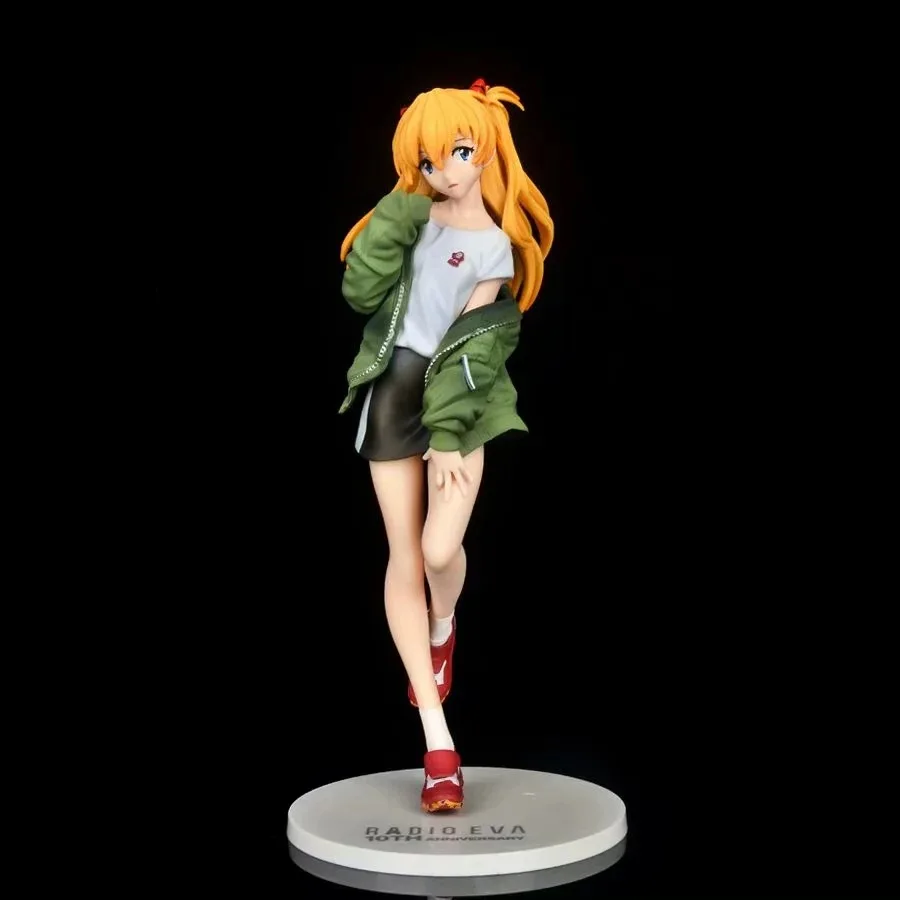 

Anime Neon Genesis Evangelion Asuka Langley Soryu Casual Wear PVC Action Figure Collectible Model Doll Toy 25cm