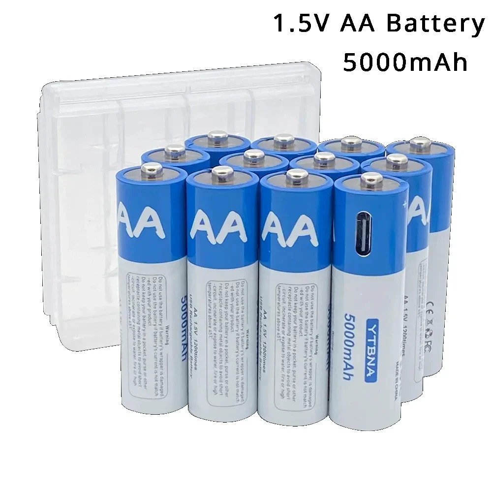 Аккумуляторная литий-ионная батарея 1 5 в AA 5000 мА/ч для мыши пульта дистанционного