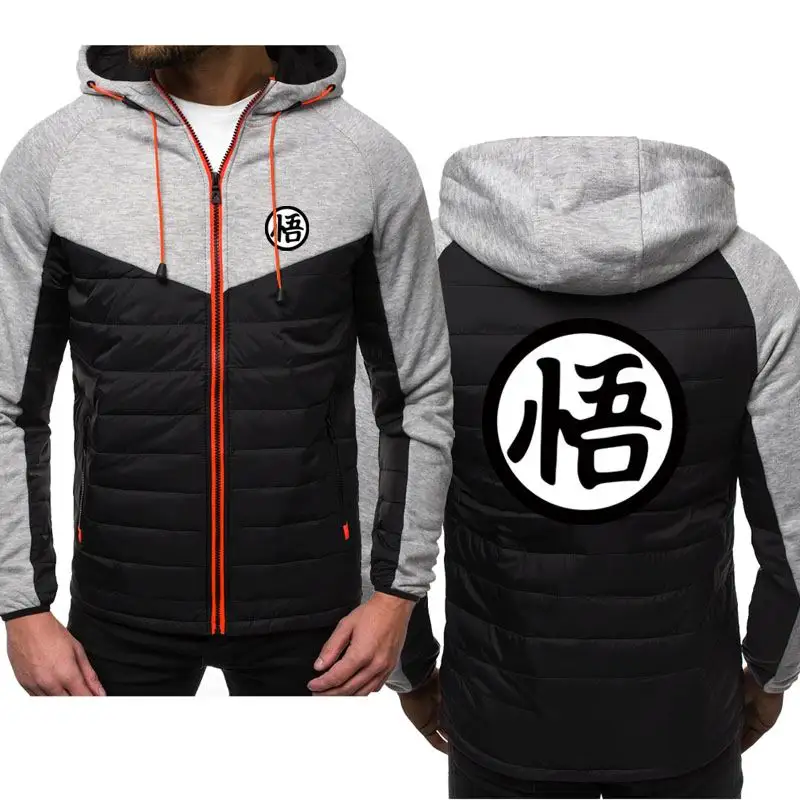 2022 new spring and autumn long sleeve color zipper hooded men's jacket,GOKU car logo printing
