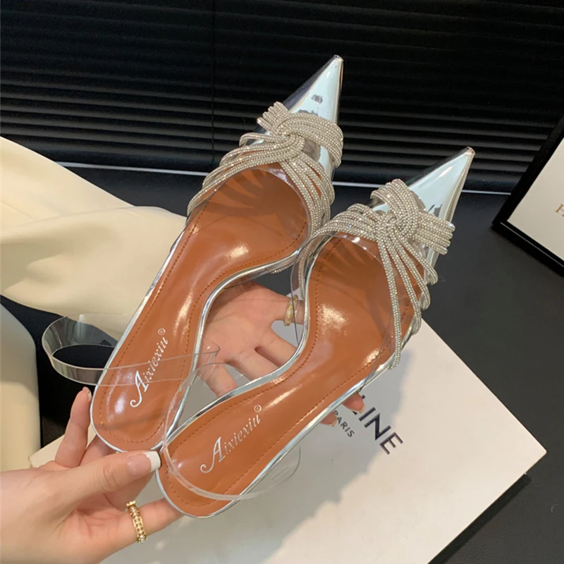 Женские блестящие туфли-лодочки с бантом из натуральной кожи