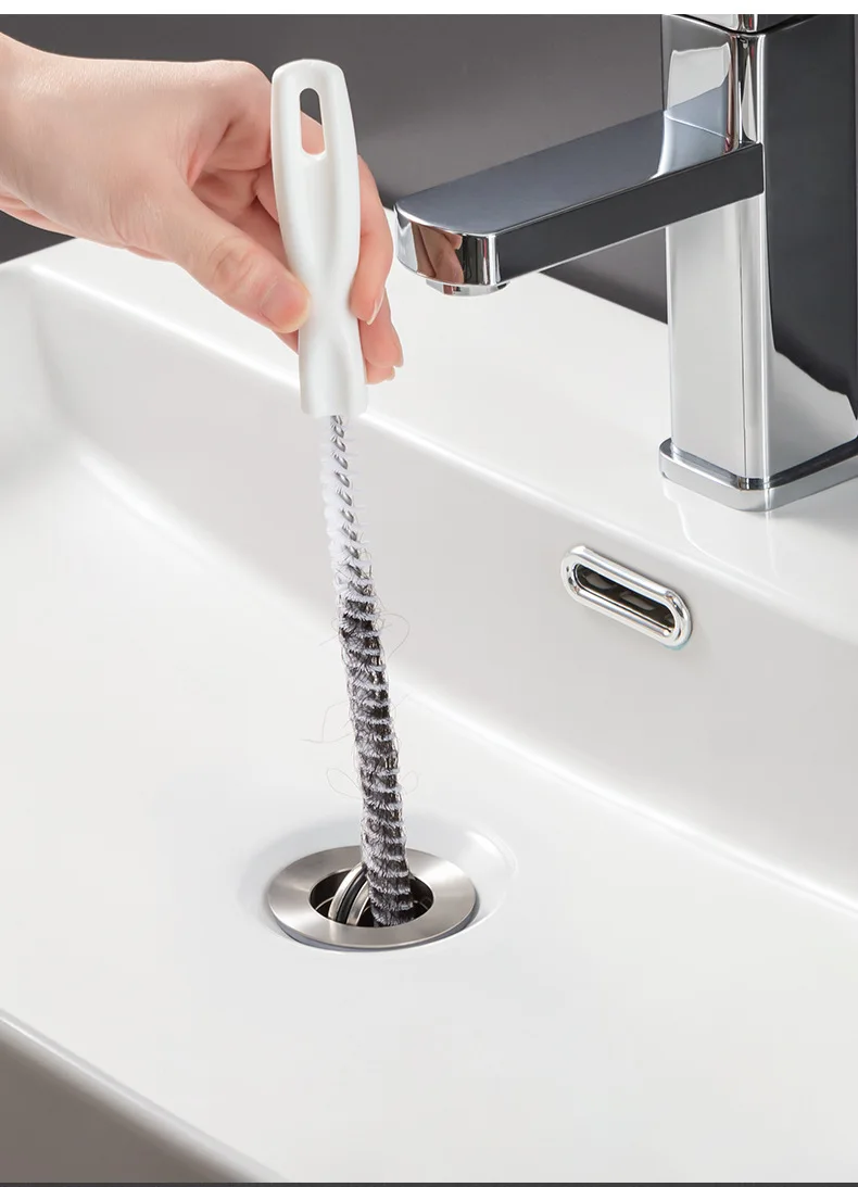 

45cm Pipe Dredging Brush Bathroom Hair Sewer Catcher Sink Drain Cleaning Brush Flexible Cleaner Clog Plug Hole Remover Tool