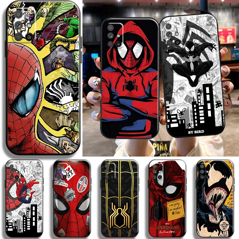 

Spiderman Venom Iron Man For Samsung Galaxy M52 M51 M31S M31 M32 M30S M22 M20 M12 M11 Phone Case Black Shell Shockproof Soft