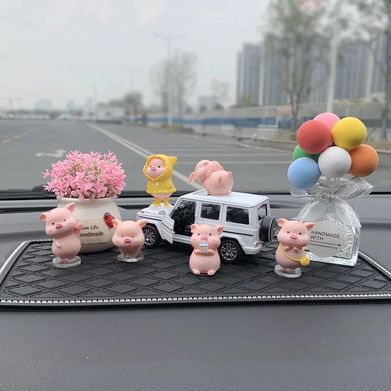 Cute doll piggy car decoration female car interior car perfume air freshener car accessories for girlfriend birthday gift
