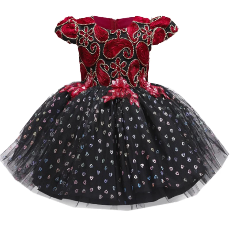 

Baby Girls 1 Year Birthday Dresses Infant Flower Embroidery Christening Bow Princess Dresses Baptism Evening Gown Kids Clothes