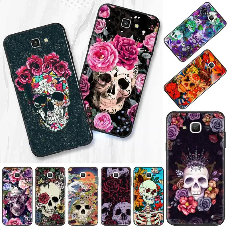 

scary Modeka Skull Flowers Phone Case For Samsung Galaxy J2 J4 J5 J6 J7 J8 2016 2017 2018 Prime Pro plus Neo duo