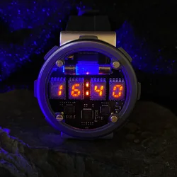 Прикольные наручные стильные часы на газоразрядных индикаторах, сделаны по мотивам игры «Метро 2033»