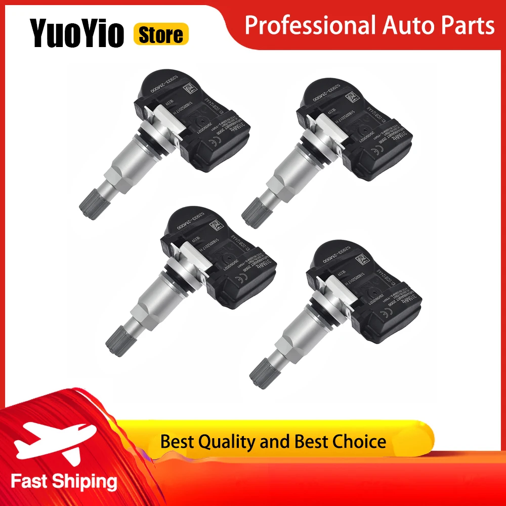 

YuoYio 4Pcs New 315Mhz TPMS Tire Pressure Sensor 52933-2M000 529332M000 For Hyundai Accent Sonata Kia Forte Optima Sorento Soul