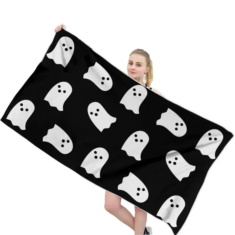 

Halloween Ghost Bathroom Towels 59x29 Inch Double Stitching Halloween Bath Towels Super Absorbent Quick Dry Pink Halloween Decor