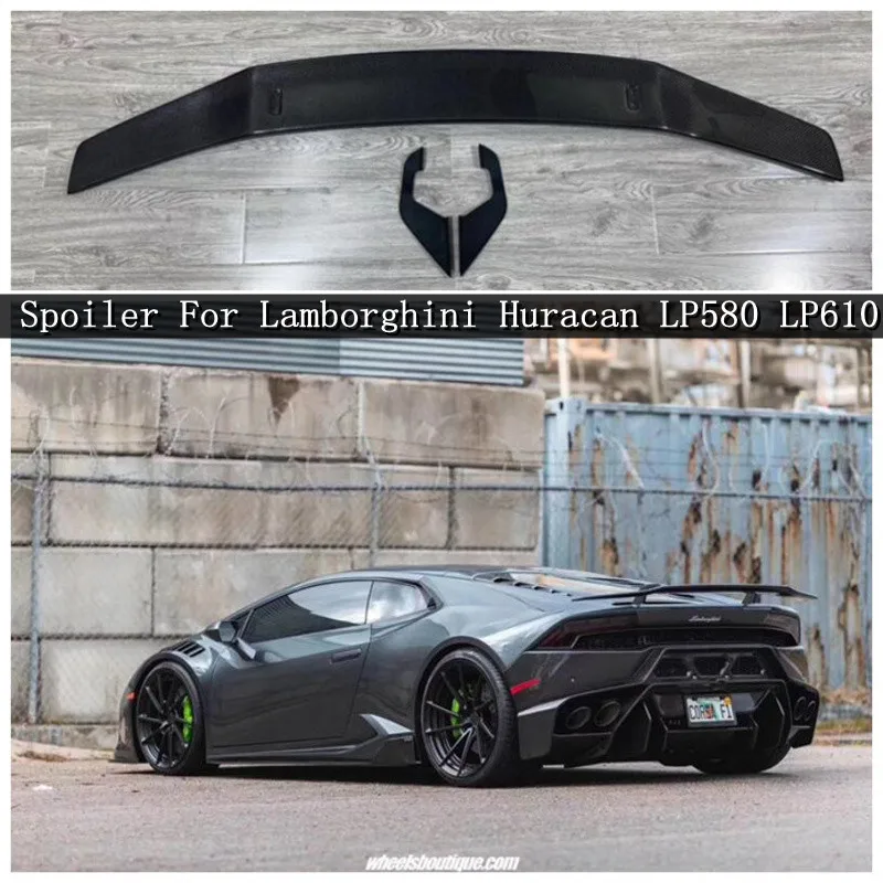 

For Lamborghini Huracan LP580 LP610 2014 2015 2016 2017 2018 High Quality Carbon Fiber Rear Trunk Lip Spoiler Splitters Wing