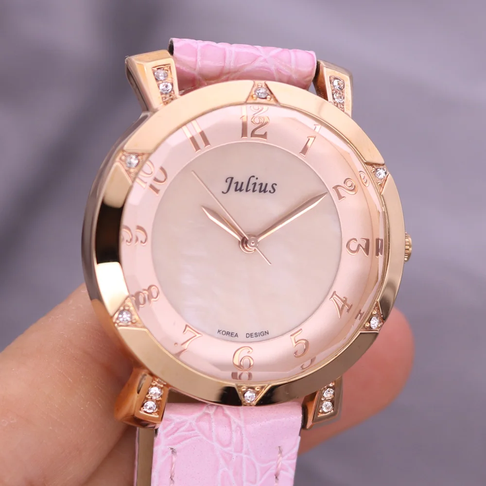 Женские часы с перламутром Julius японские кварцевые модные браслетом из