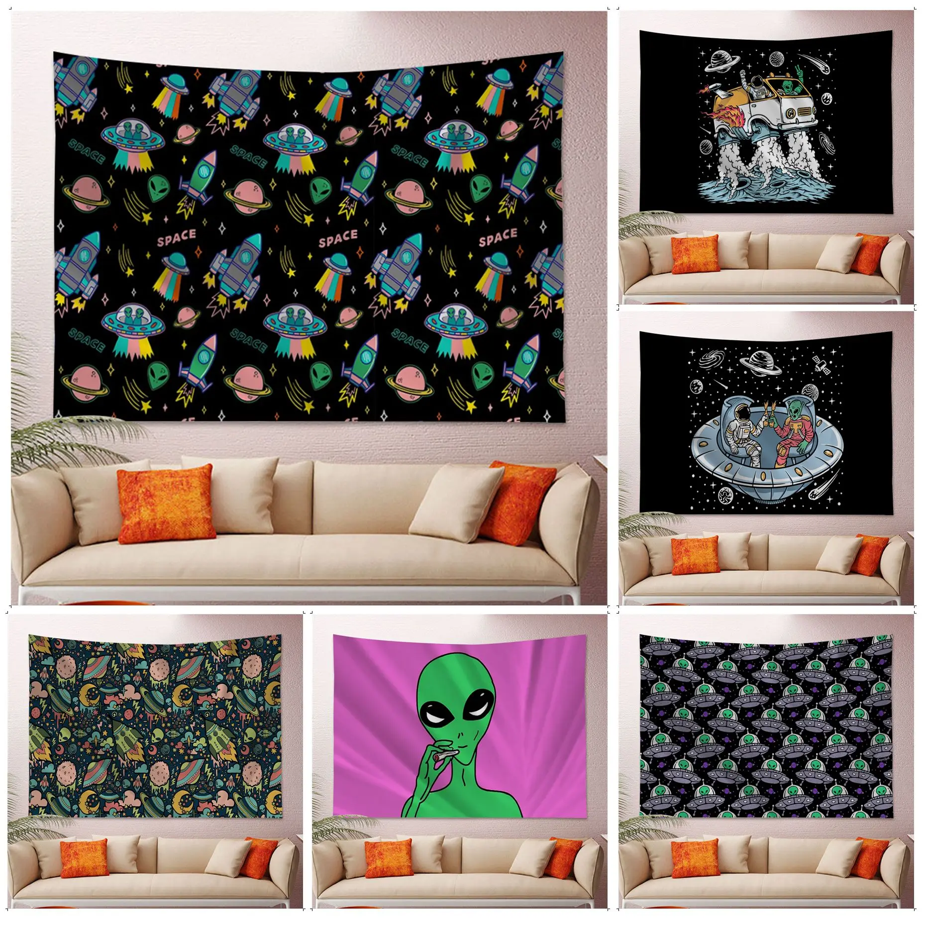 

Alien Hanging Bohemian Tapestry For Living Room Home Dorm Decor INS Home Decor
