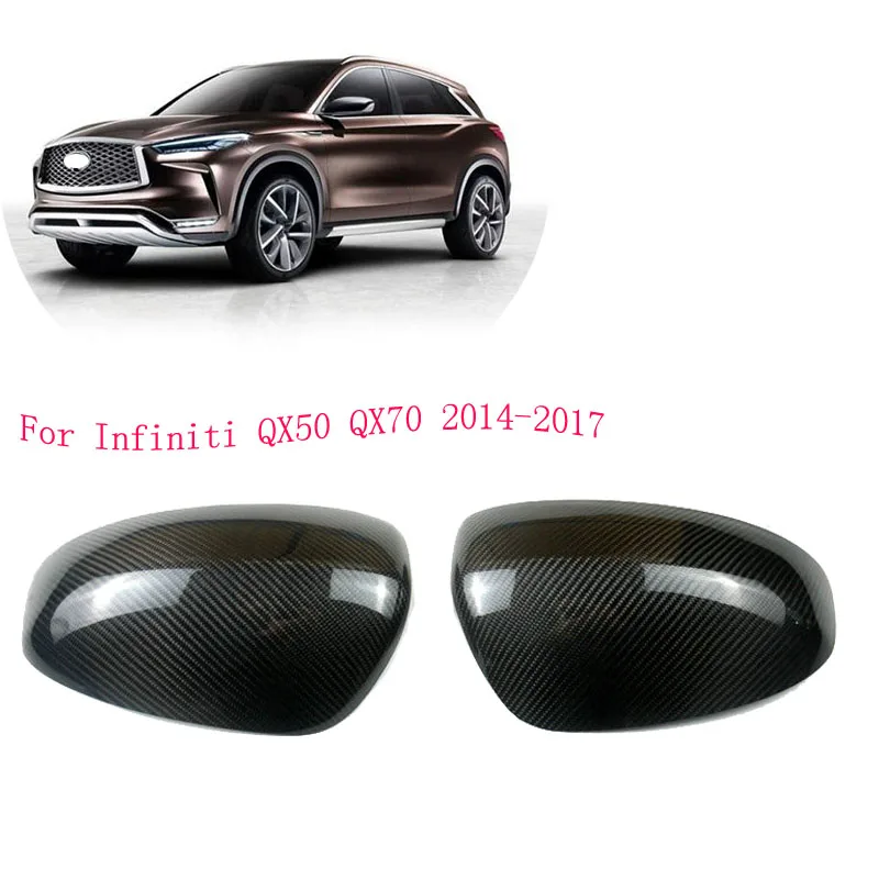 Купи Carbon Fiber Car Exterior Accessories Rear View Mirror Housing Cover Side Mirror Caps For Infiniti QX50 QX70 2014 2015 2016 2017 за 3,920 рублей в магазине AliExpress