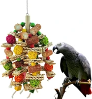 parrot toy budgie swing bird toy takraw ball primary color corn cob toys ring chewing climbing string molar parrot accessories